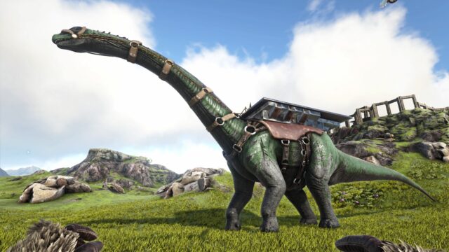 Ark 2種類のサドルを持つザ 雷竜 ブロントサウルス くまぶろぐっ
